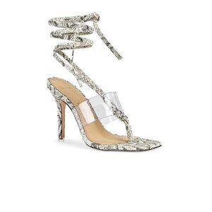 Black Suede Studio Melani Sandal Coconut Python Women's Size 9.5